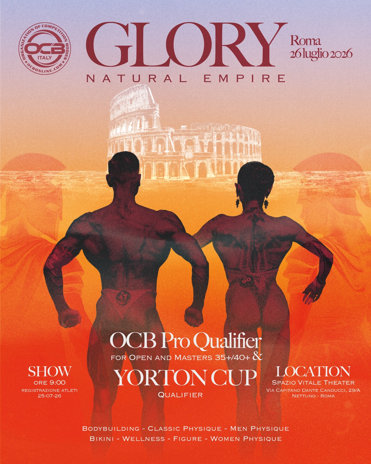 OCB Glory Natural Empire 2026 — locandina ufficiale Roma