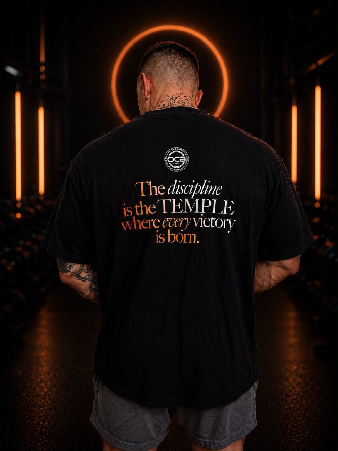 T-Shirt Glory Natural Empire — retro: The discipline is the temple where every victory is born