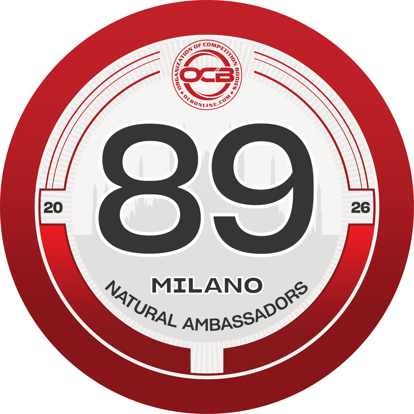 Numero di gara MNA 2026 — spilletta crociata 89mm n.89
